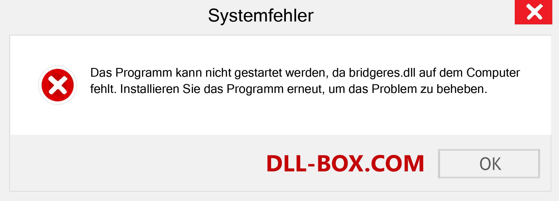 bridgeres.dll-Datei fehlt?. Download für Windows 7, 8, 10 - Fix bridgeres dll Missing Error unter Windows, Fotos, Bildern