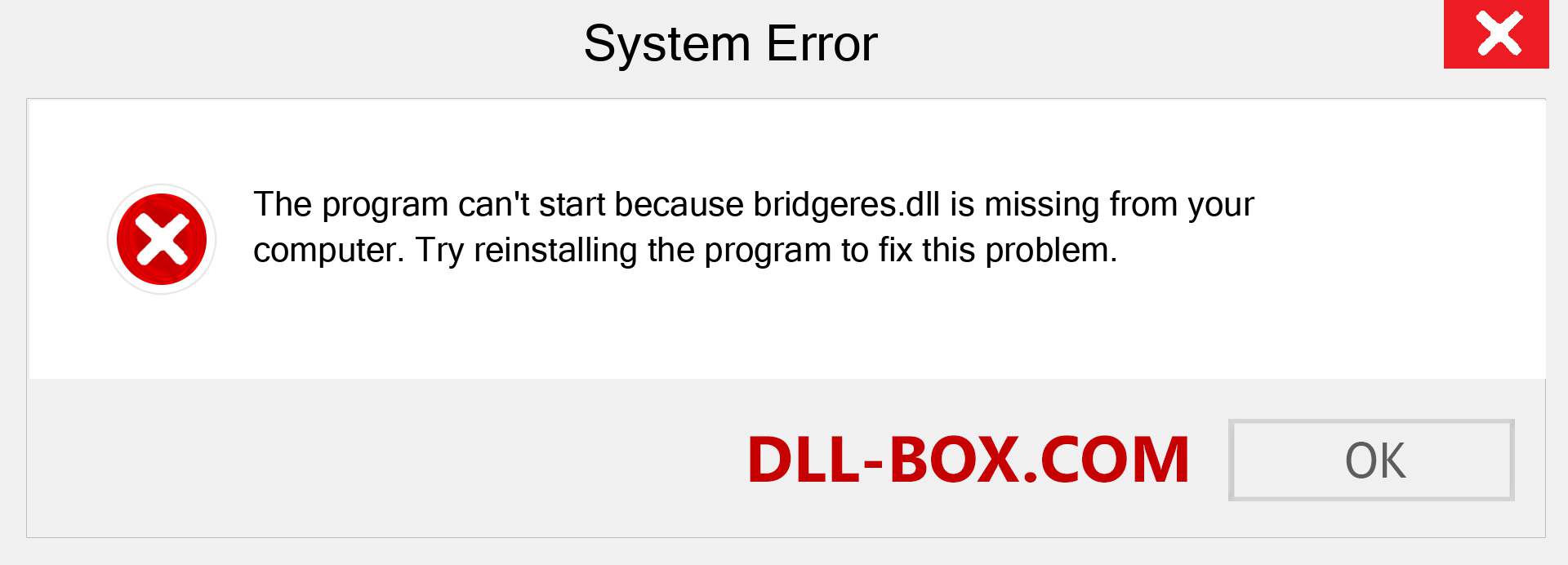  bridgeres.dll file is missing?. Download for Windows 7, 8, 10 - Fix  bridgeres dll Missing Error on Windows, photos, images