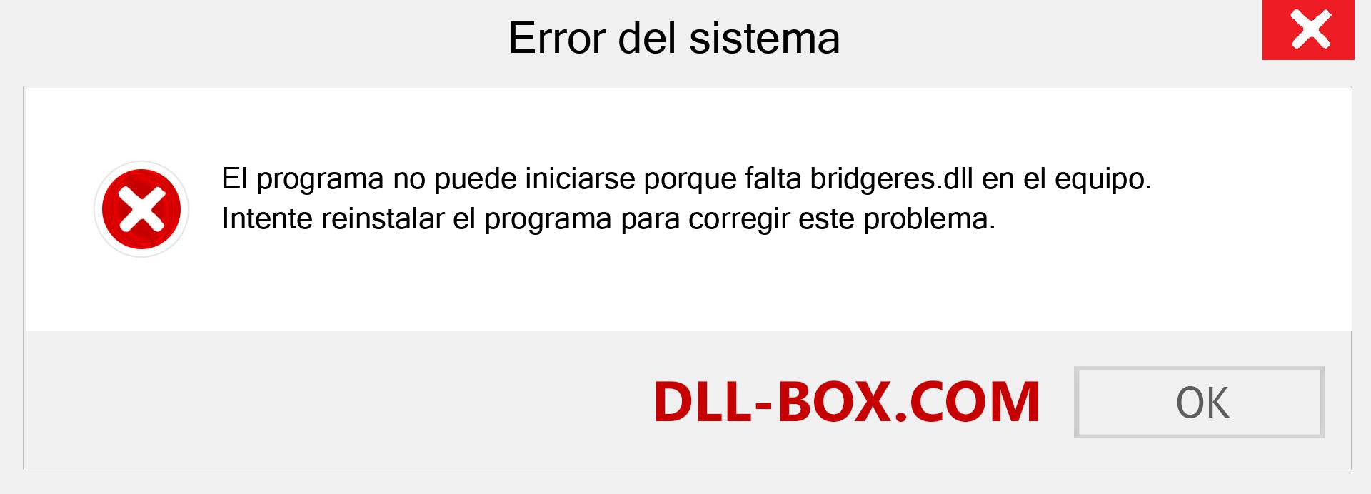 ¿Falta el archivo bridgeres.dll ?. Descargar para Windows 7, 8, 10 - Corregir bridgeres dll Missing Error en Windows, fotos, imágenes