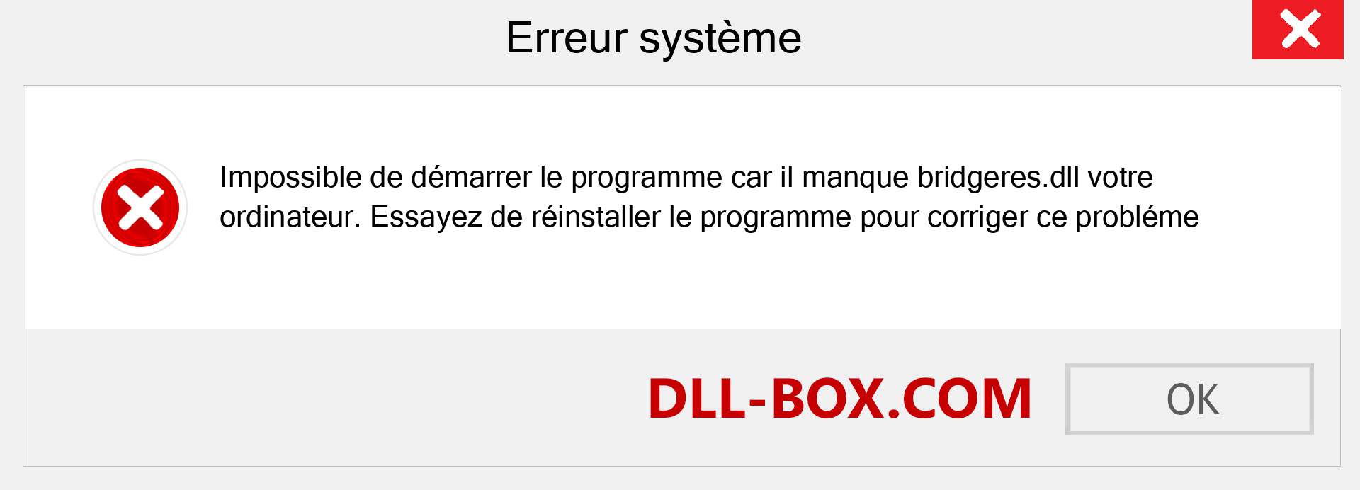 Le fichier bridgeres.dll est manquant ?. Télécharger pour Windows 7, 8, 10 - Correction de l'erreur manquante bridgeres dll sur Windows, photos, images