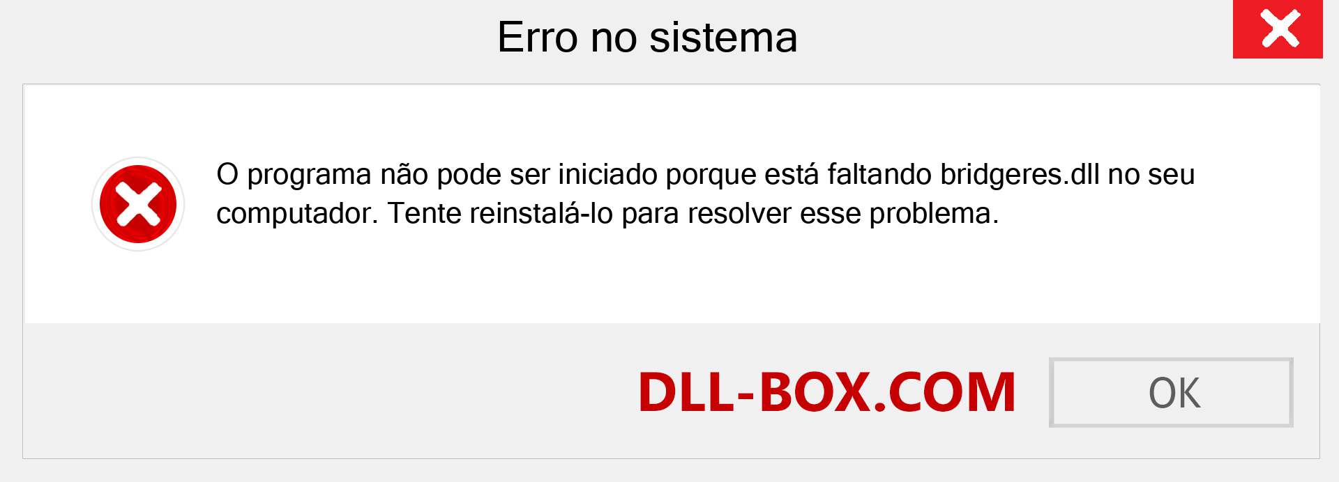 Arquivo bridgeres.dll ausente ?. Download para Windows 7, 8, 10 - Correção de erro ausente bridgeres dll no Windows, fotos, imagens